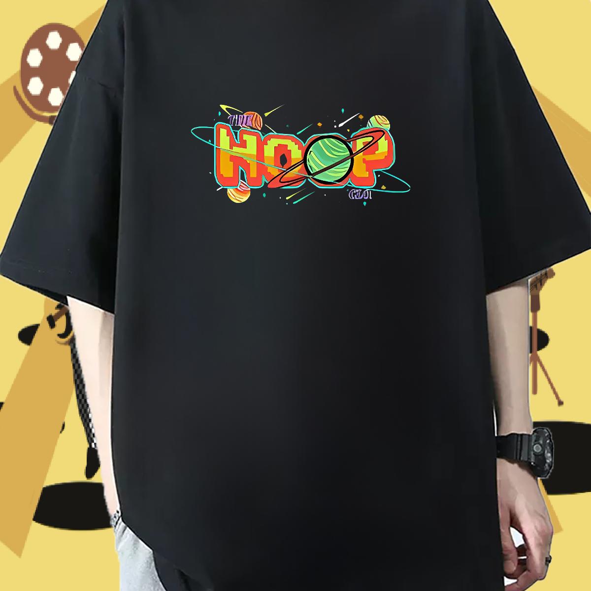 Wholesale Men T Shirts Custom Cartoon Men Tees Street Crew Neck Cotton Breathable Popular Clothes