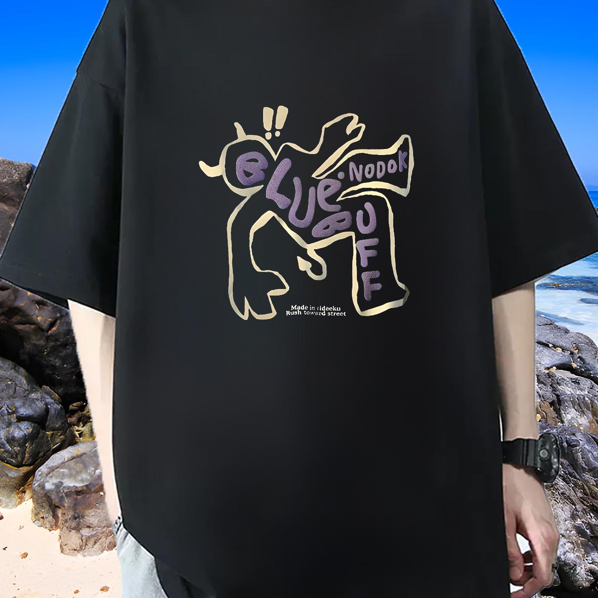 Unisex T-Shirts for Men Hip Hop Street Crew Neck Cotton Men Tops Tees Designer Custom Cartoon Top Tees