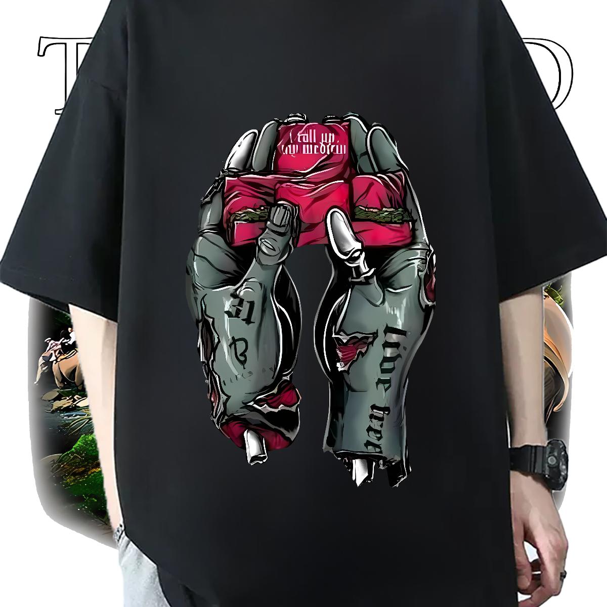 Fashion Man T Shirts Skull Men Tops Tees Street Casual Breathable Short Sleeve Soft Clothings
