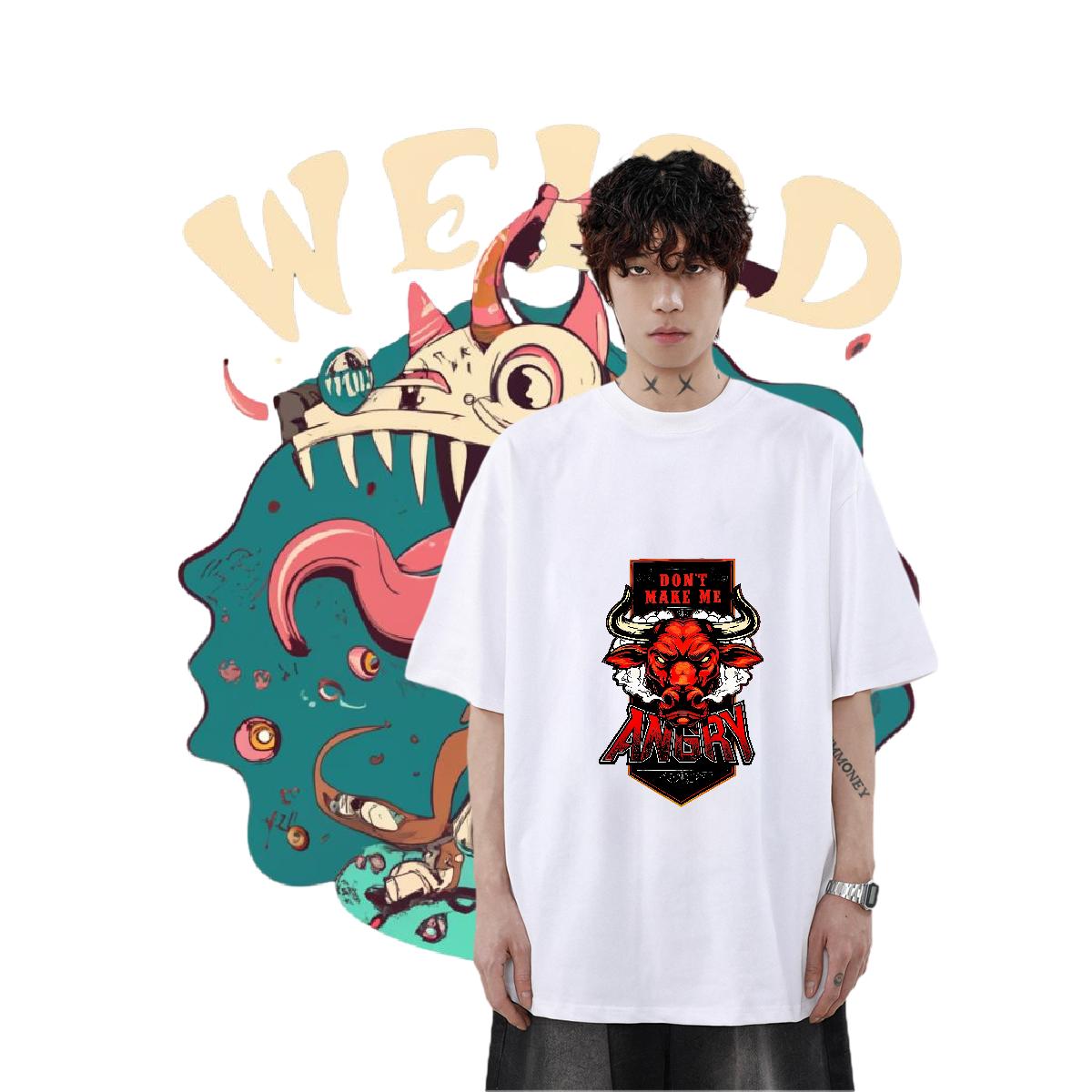 Comfortable Men Tops Tees Crew Neck Cotton High Street Hip Hop Men T Shirts Black White 2024 Clothes