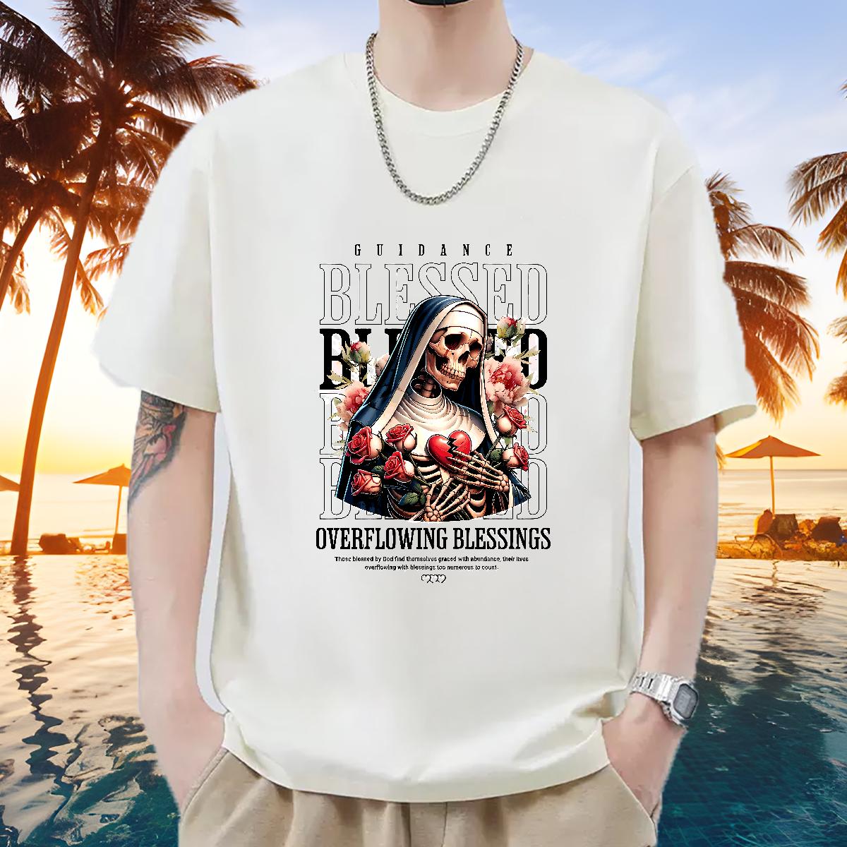 Brand Men T Shirts DIY Printed Couples T Shirts Beach Cotton Breathable Popular Clothings