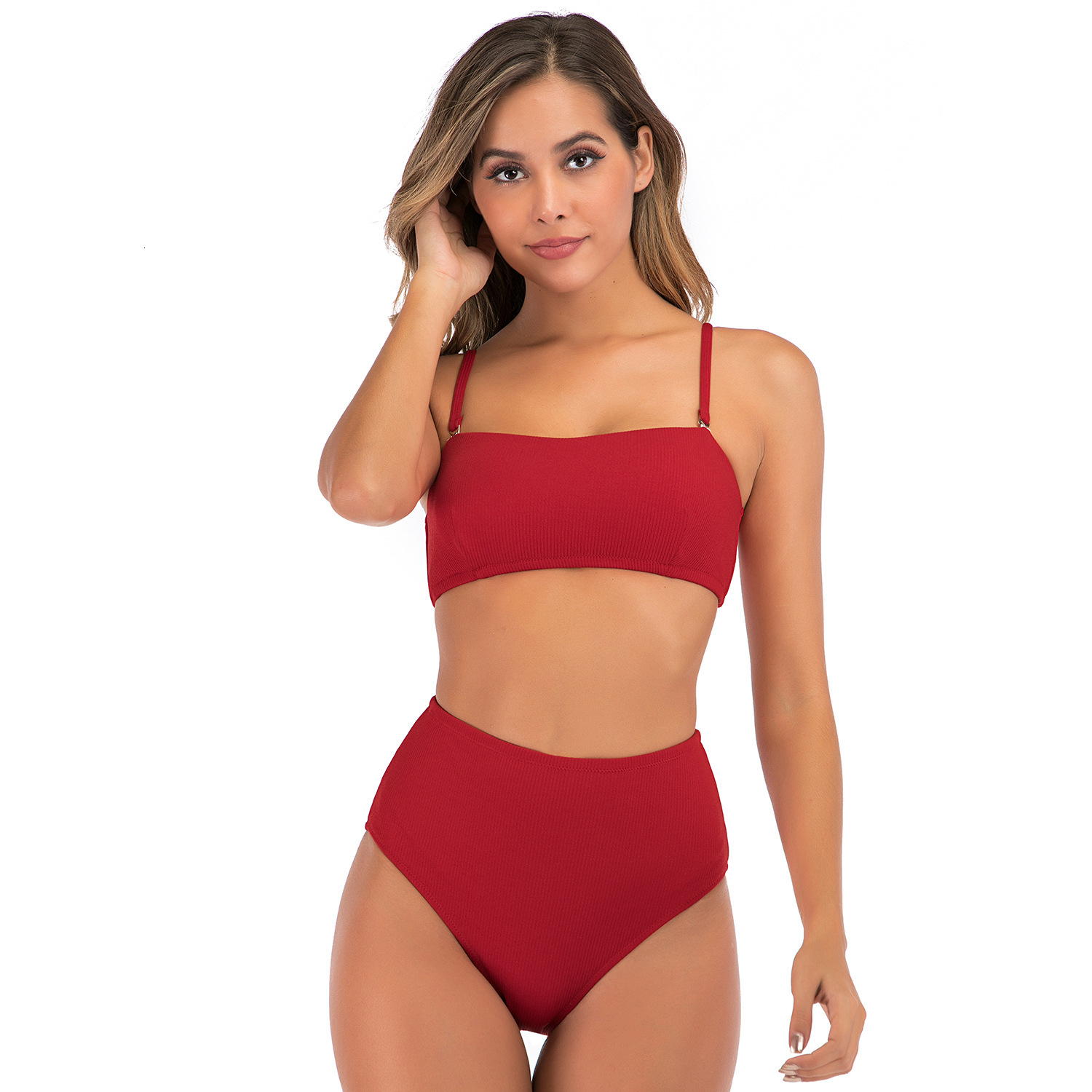 New Product Long Gentle Wind High Elasticity New Pattern Fashion Split Sexy Bikini High Waisted Swimsuit, Women's Swimsuit Waist Novelty Temperam