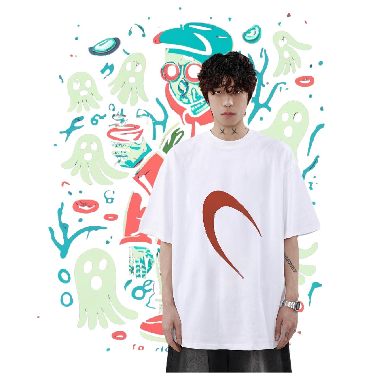 Classic Casual T Shirt For Man White Plus Size Men Clothes T-Shirt Daily Outfit Crew Neck Cotton Popular Tops Tees