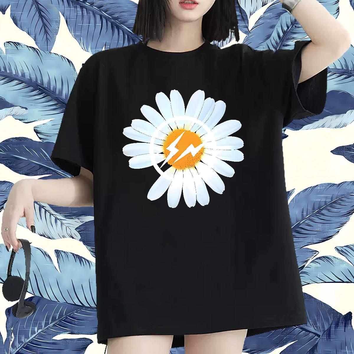 Popular T Shirt For Woman Short Sleeve Cotton O-Neck Clothes Shirt Daily Wear 2024 Couples T Shirts Custom Printing