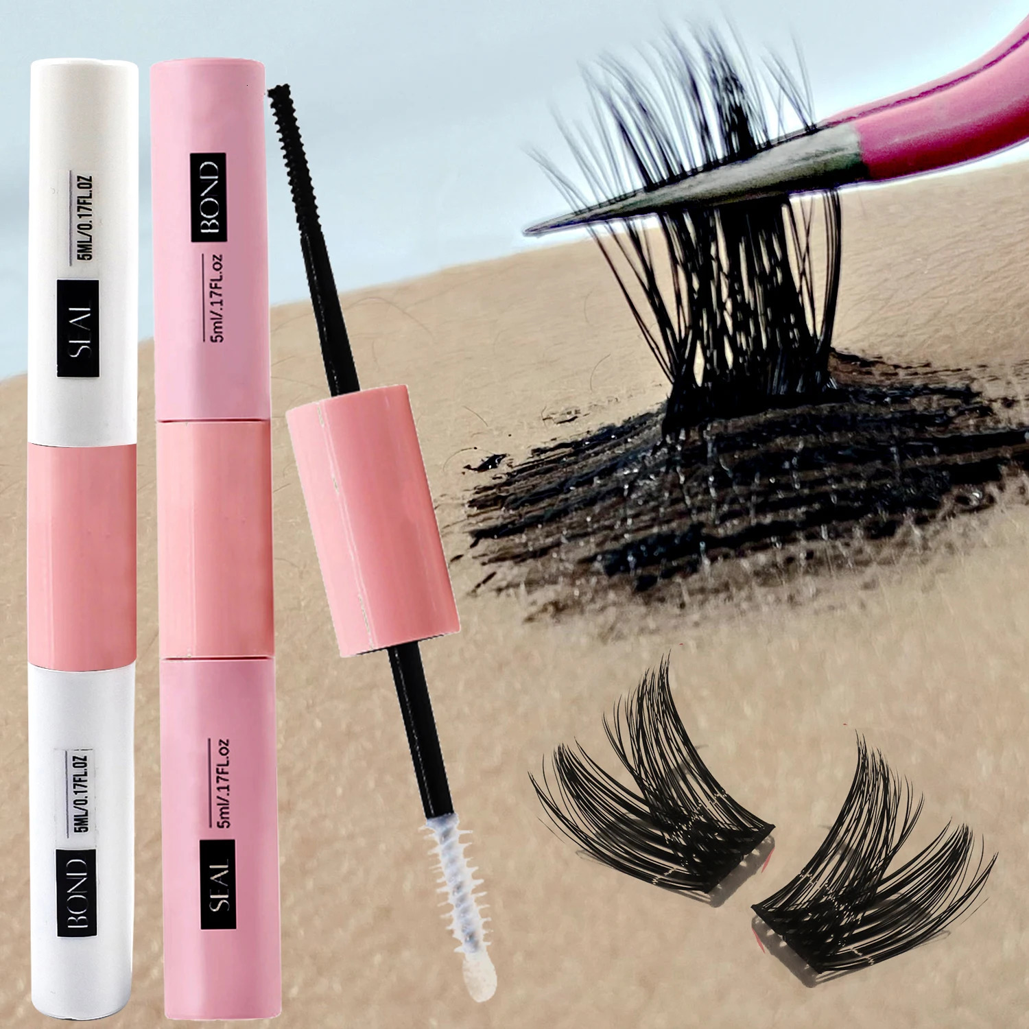 Adhesive False Eyelash Double Headed 2-in-1 Adhesive and Sealing Eyelash Adhesive Waterproof and Durable DIY Cluster Eyelash Adhesive Cosmetics 240713