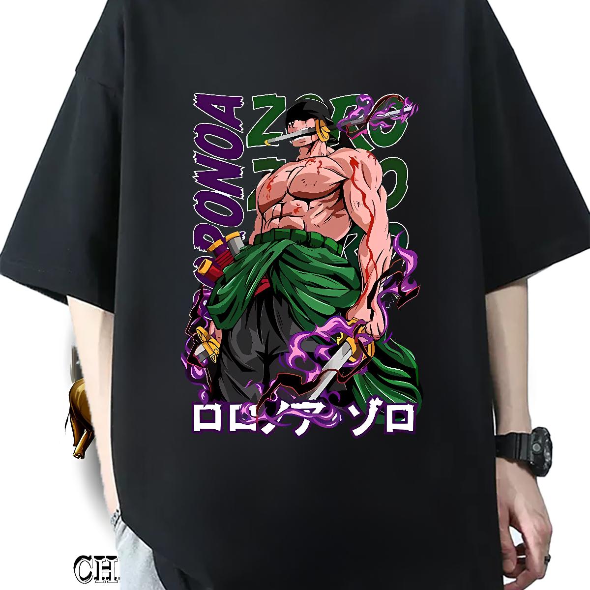 Cool Man T Shirts Anime Printing Street Crew Neck Cotton Breathable Men Tops Tees Fashion Designer White Plus Size Tees Shirts