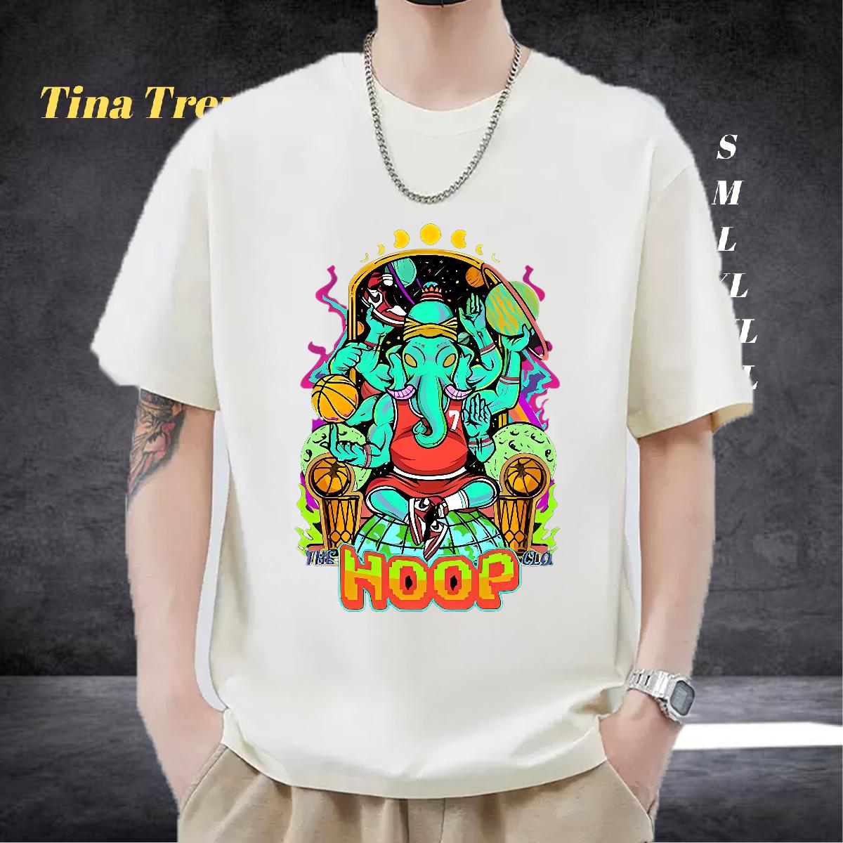 Loose Fit Men Clothes T-Shirt Cotton Breathable Outdoor Mens T Shirts DIY Printed DIY Customized Clothings