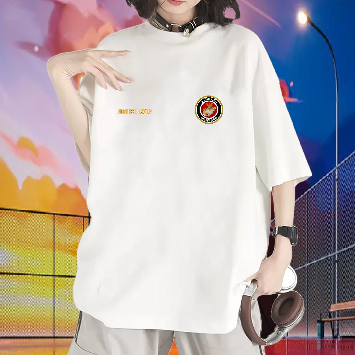 Breathable Crew Neck T shirt 2024 Summer Casual Womens Tshirts Cartoon Floral Printing High quality Clothes Shirt