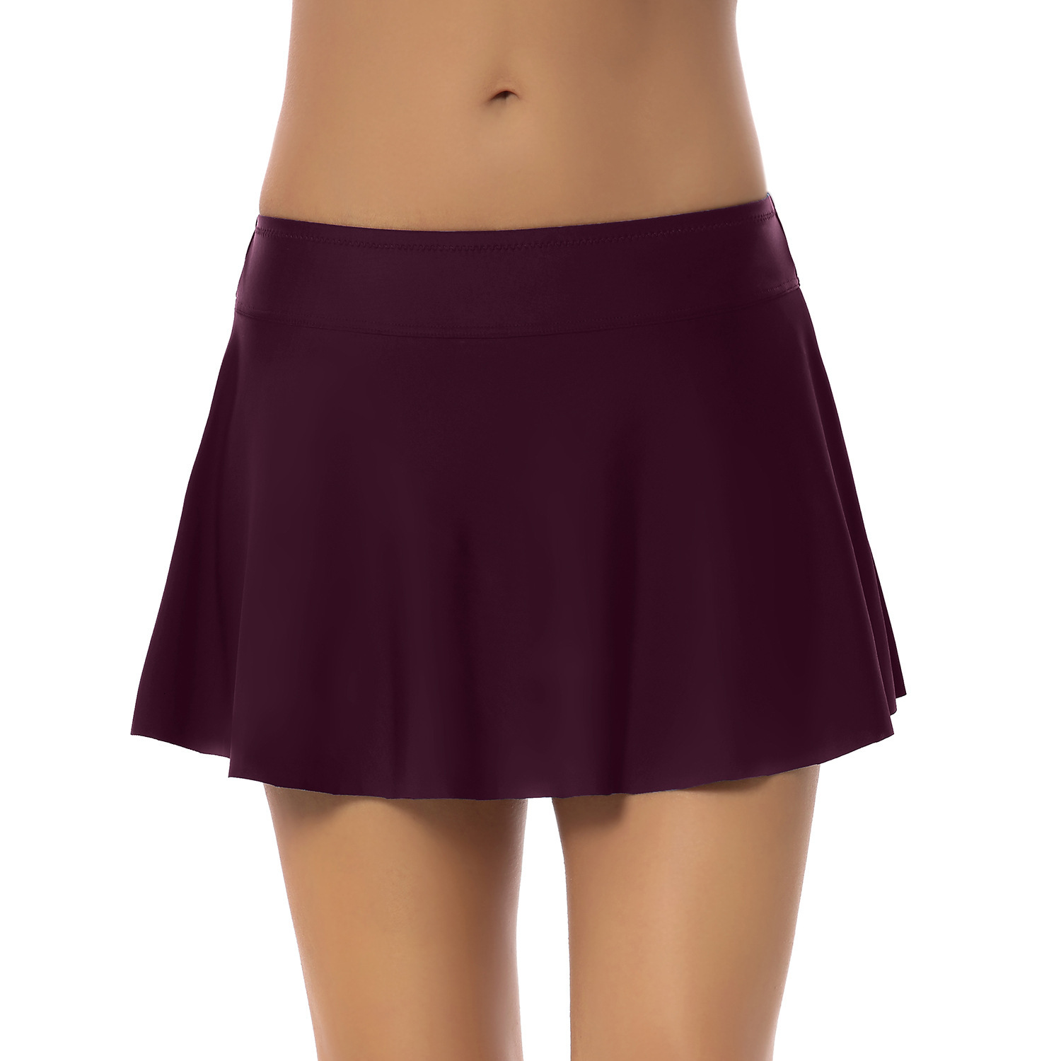 High Elasticity Washable Solid New Pattern Temperament 2023 New Women's Solid Color Minimalist Swimsuit Skirt Waist Self-cultivation Sexy Tempera