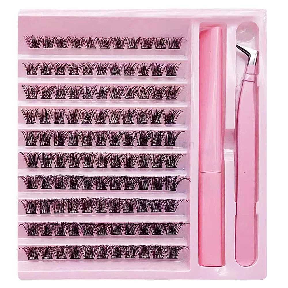 DIY Lash Clusters Extension Kit 110 Clusters Bond Individual Lashes Kit Cluster Lashes Wispy D Curling False Eyelash ClustersCL240713