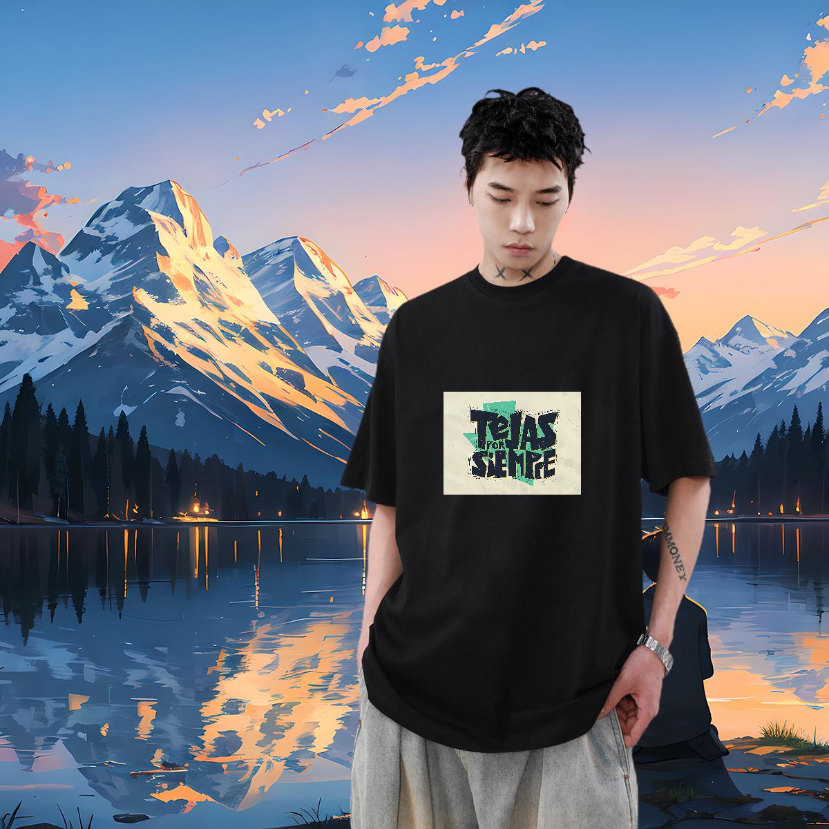 Soft Men Clothes T-Shirt Crew Neck Cotton Breathable Street Casual T-Shirts Custom 2024 DIY Tops Tees