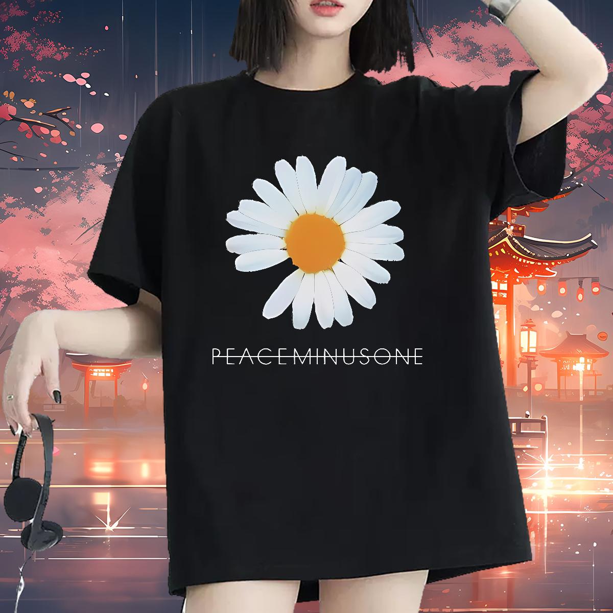 Classic T-Shirts for Women Cotton Breathable Street Women Tees Cartoon Print Popular Tops Tees