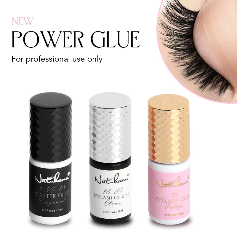 Natuhana 5ml 1 second quick drying strong false eyelash extension glue adhesive retains 5-7 weeks low odor mink eyelash glue 240713