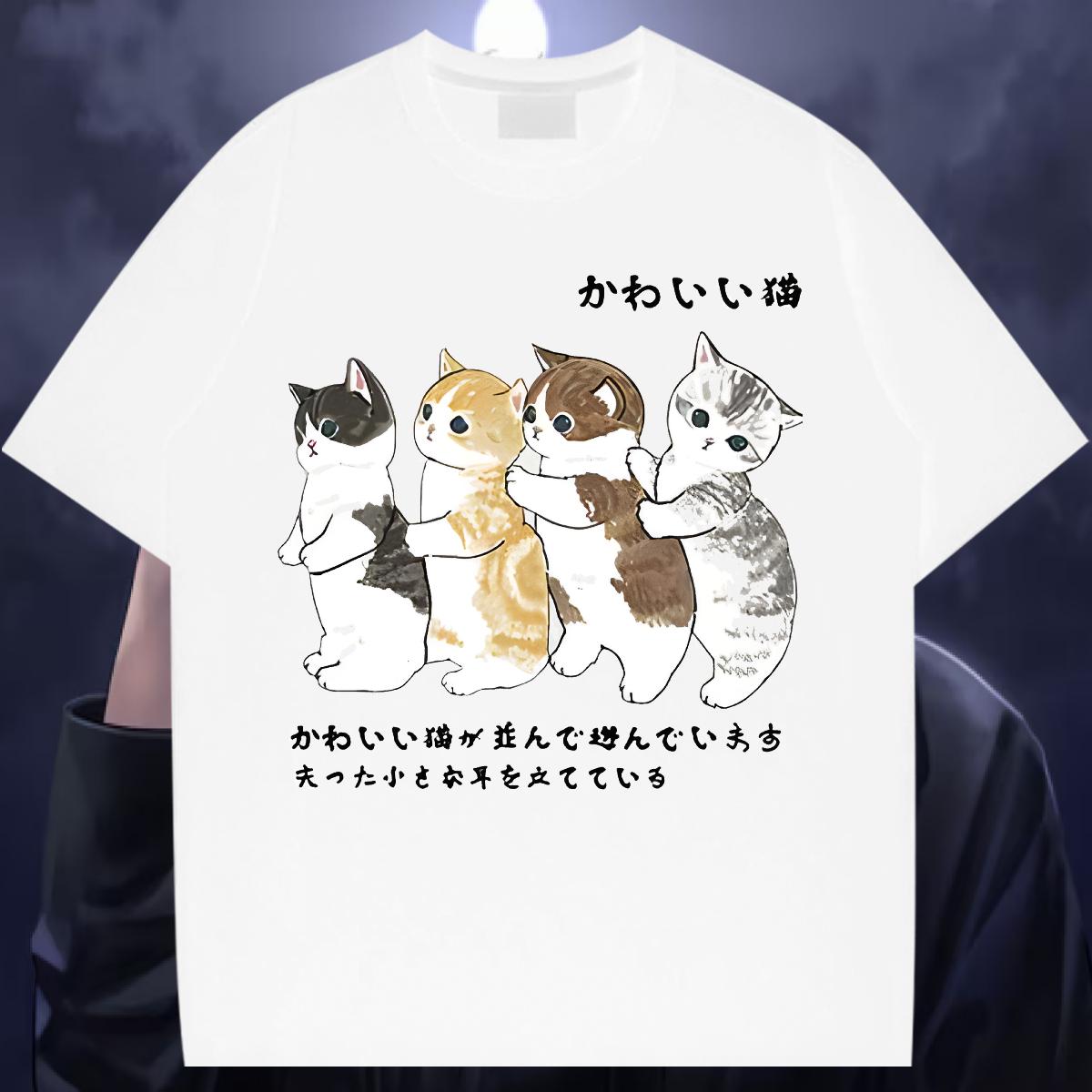 Custom Men T Shirts Anime Print Casual Daily Wear Men Clothes T-Shirt Cotton Breathable Wholesale