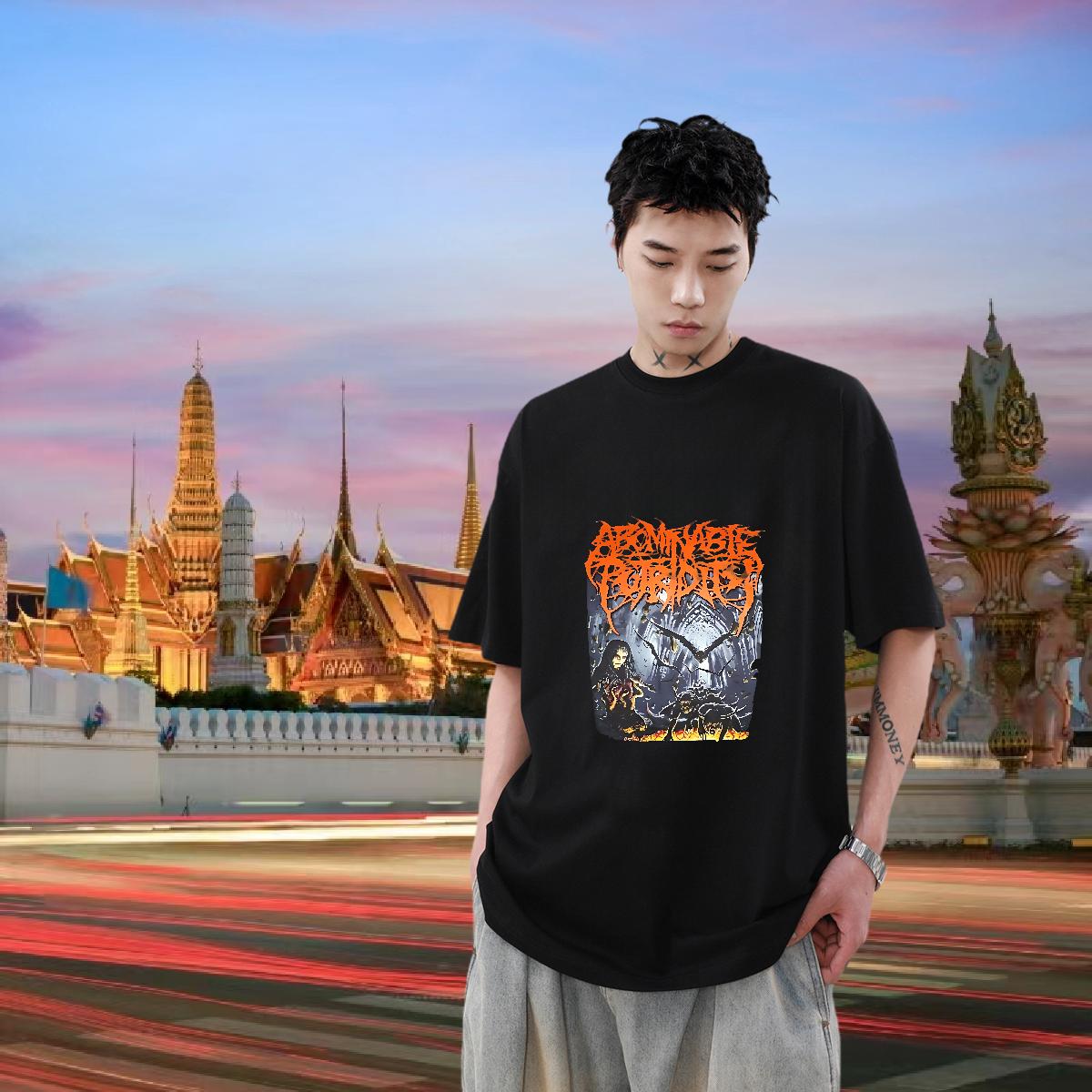 Loose T-Shirts for Men Street Breathable Short Sleeve Men Tops Tees Classic Custom Printed Tees Shirts