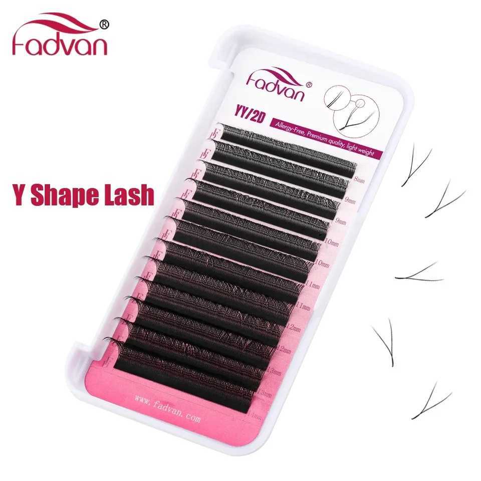 Fadvan Y Shape False Eyelash Extensions YY Fake Eye Lash Building Mesh Surround Cross Y Lashes Split TipsCL240713