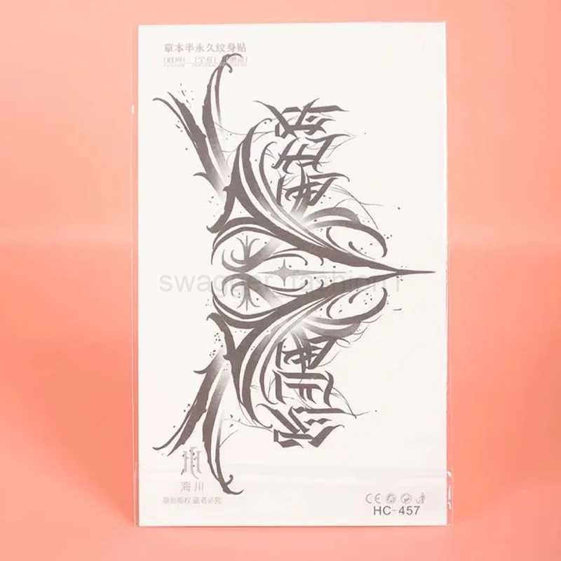 Semi-permanent Waterproof Tattoo Stickers Sexy Succubus Ladies Fake Tattoo Waist Abdomen Sticker Temporary Tattos Body ArtB240713