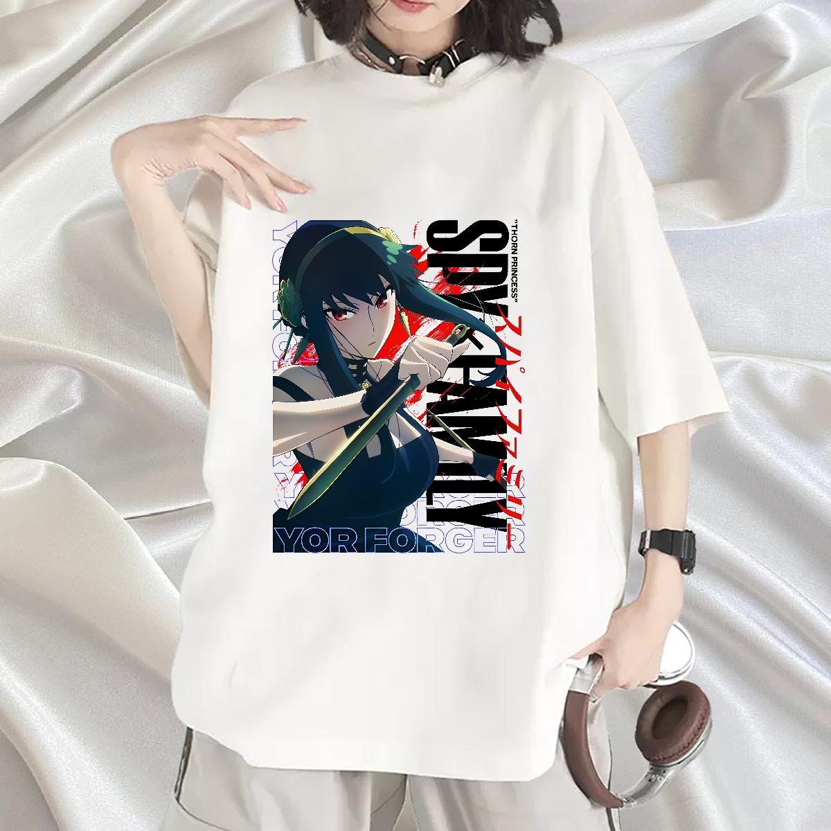 2024 Casual T Shirts Women Cotton Breathable Soft Anime Print Tops Sports Street Wear Nice Women Tshirts