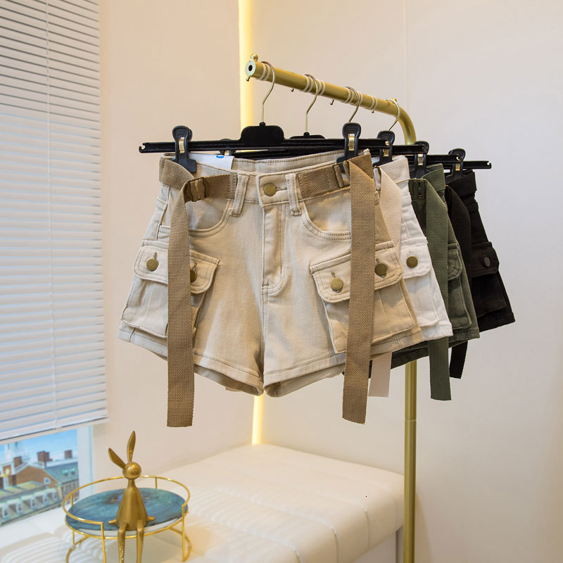 American sweet and cool spicy girl workwear shorts pure desire to look thin khaki hot pants 2024 summer new women's clothing