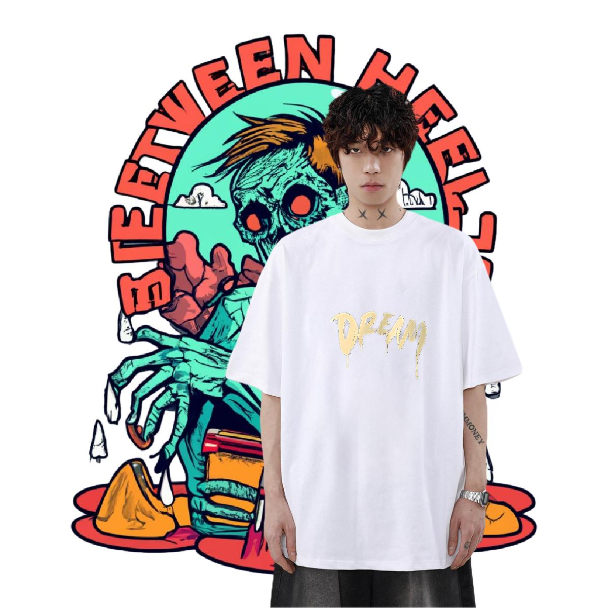 Wholesale Men T Shirts Cartoon Print Men Tops Tees Casual Beach Cotton Breathable Short Sleeve Designer Tshirts