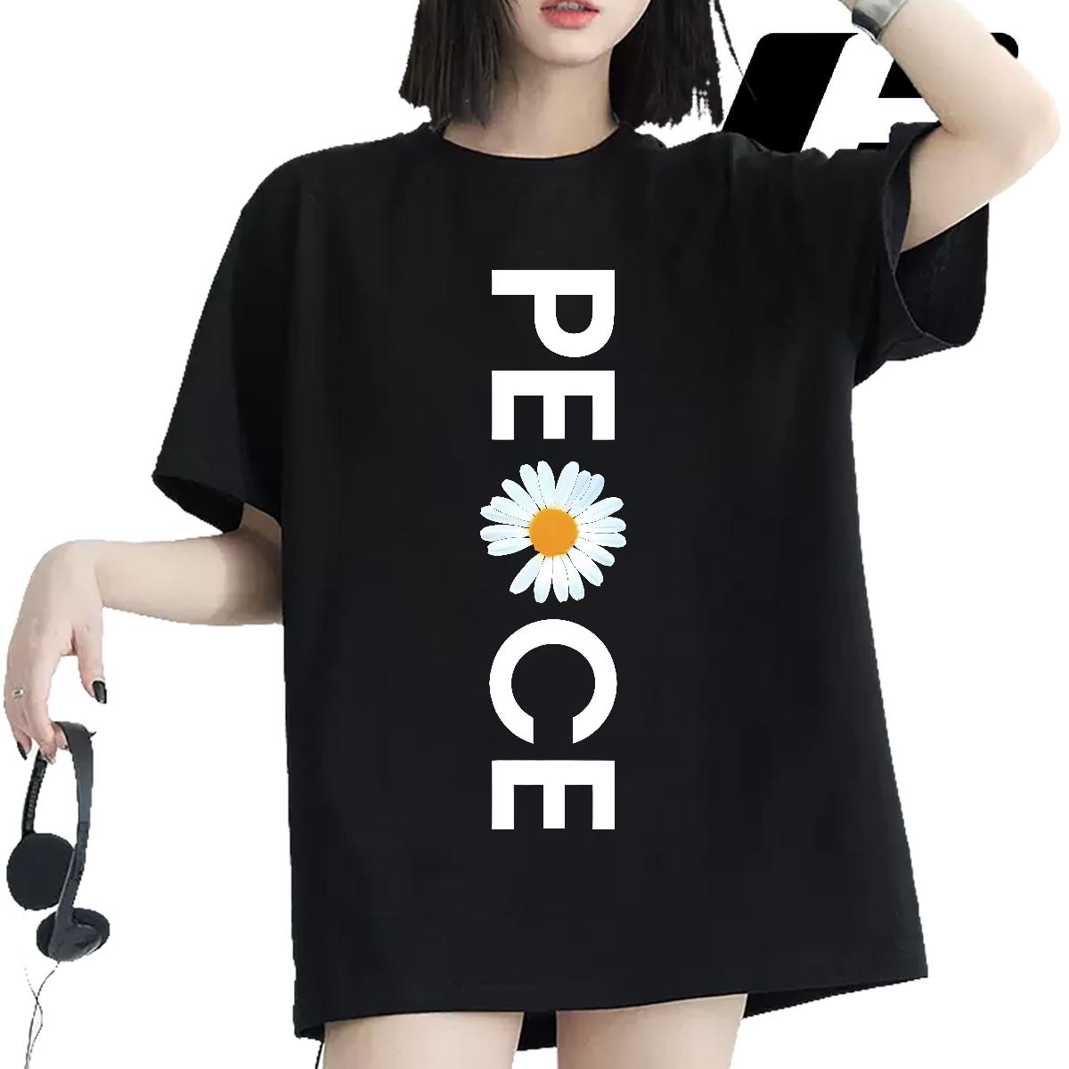 Classic T-Shirts Crew Neck Cotton Breathable Street Wear Lady T shirt Plus Size Custom Loose Tops Tees