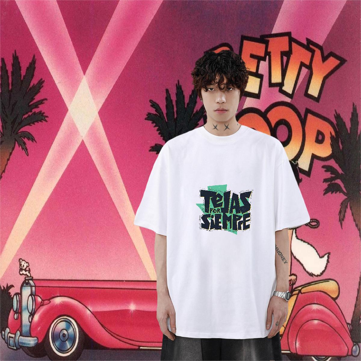 Loose Fit Man T Shirts Casual Daily Wear Short Sleeve Cotton O-Neck Tshirt for Man Woman DIY Customized Tops Tees