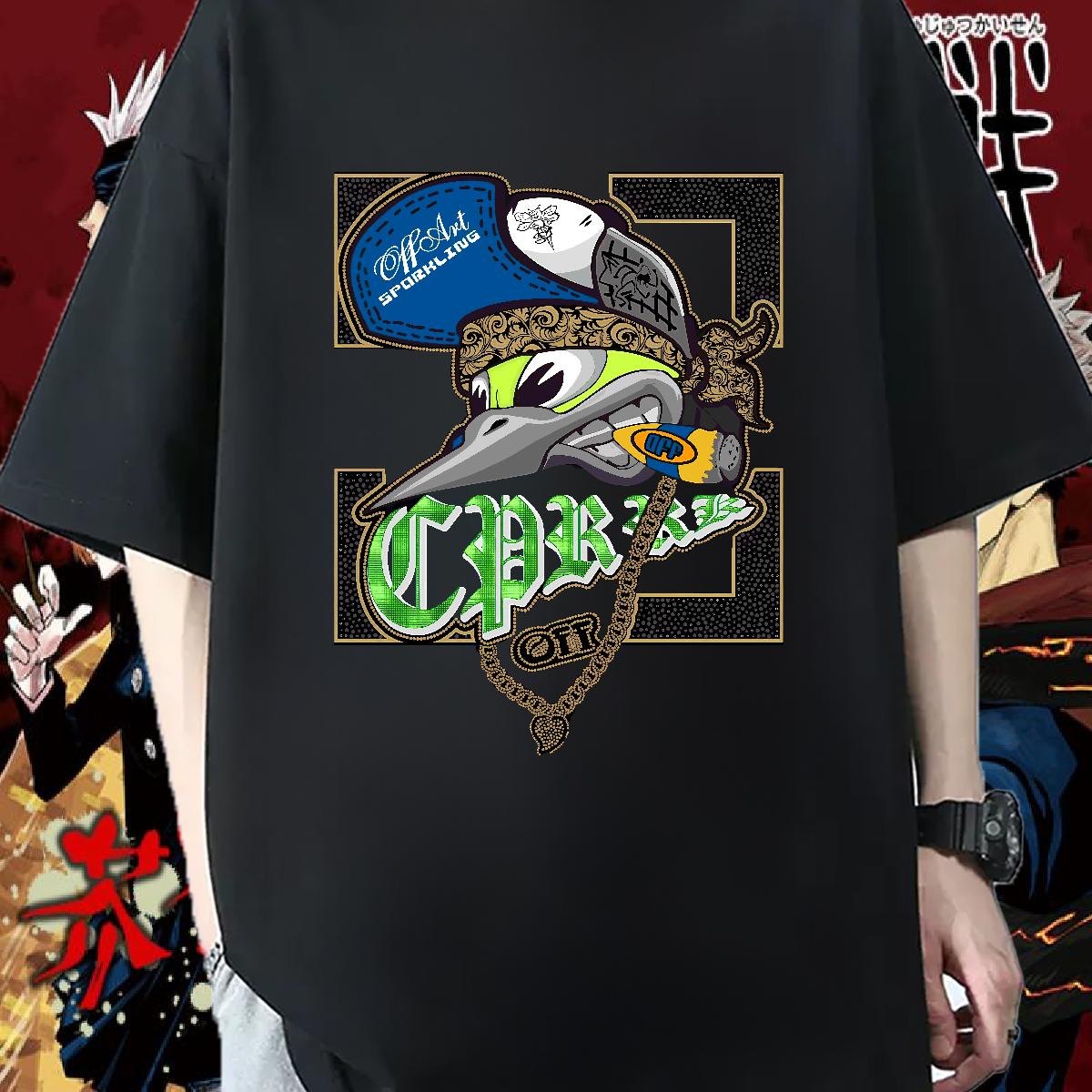 Factory Direct Men T Shirts Plus Size Cartoon Men Tops Tees Casual Crew Neck Cotton Breathable Wholesale Polos