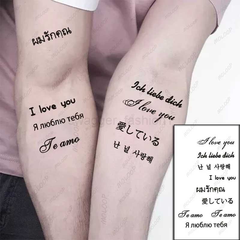 Tattoo Sticker English Alphabet Letter Roman Numerals Waterproof Temporary Body Art Fake Flash Tattoo for Man Woman KidsB240713