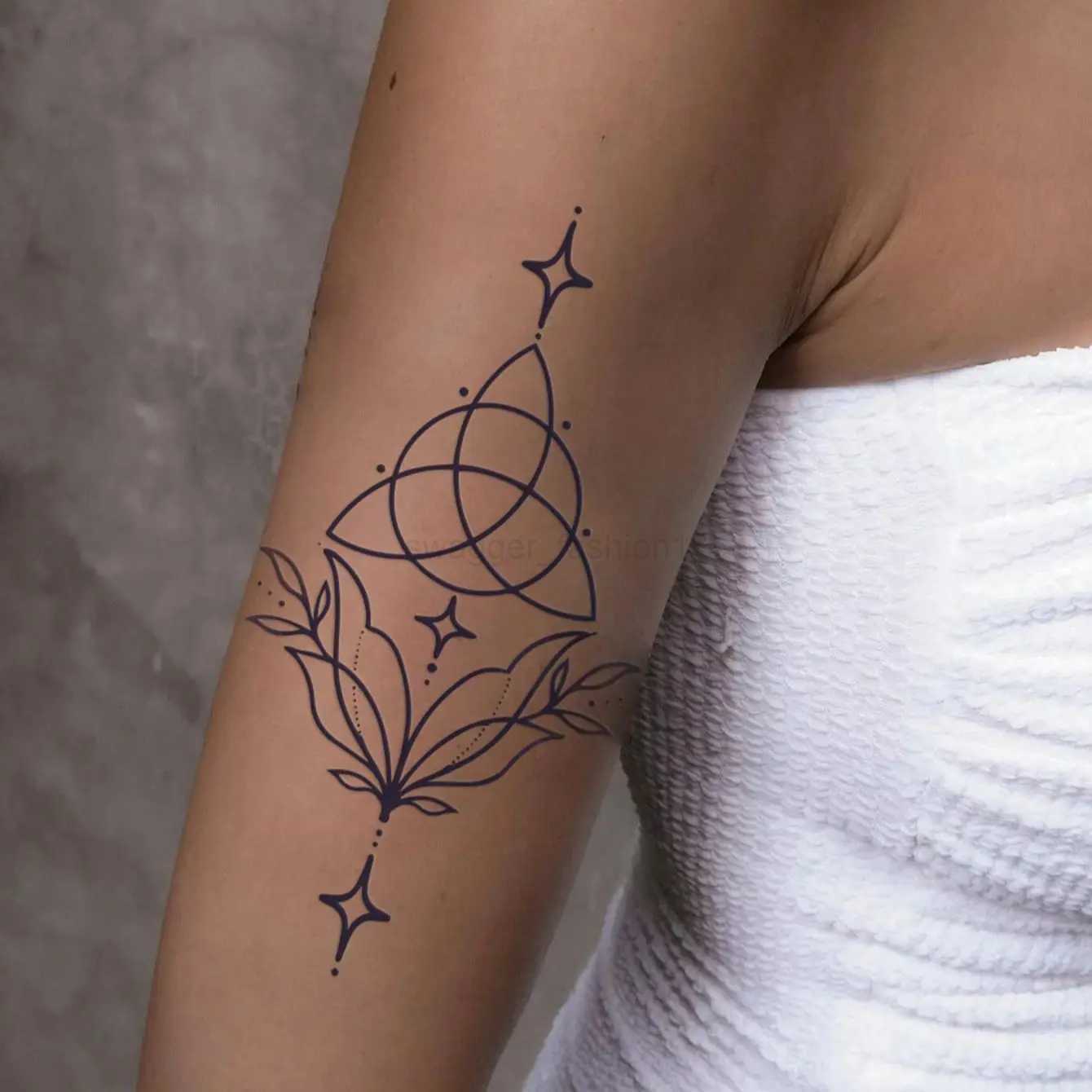 4pcs New Love Wave Line Pattern Personalized Tattoo for Women Semi Permanent Waterproof Tattoo Sticker Party AccessoriesB240713