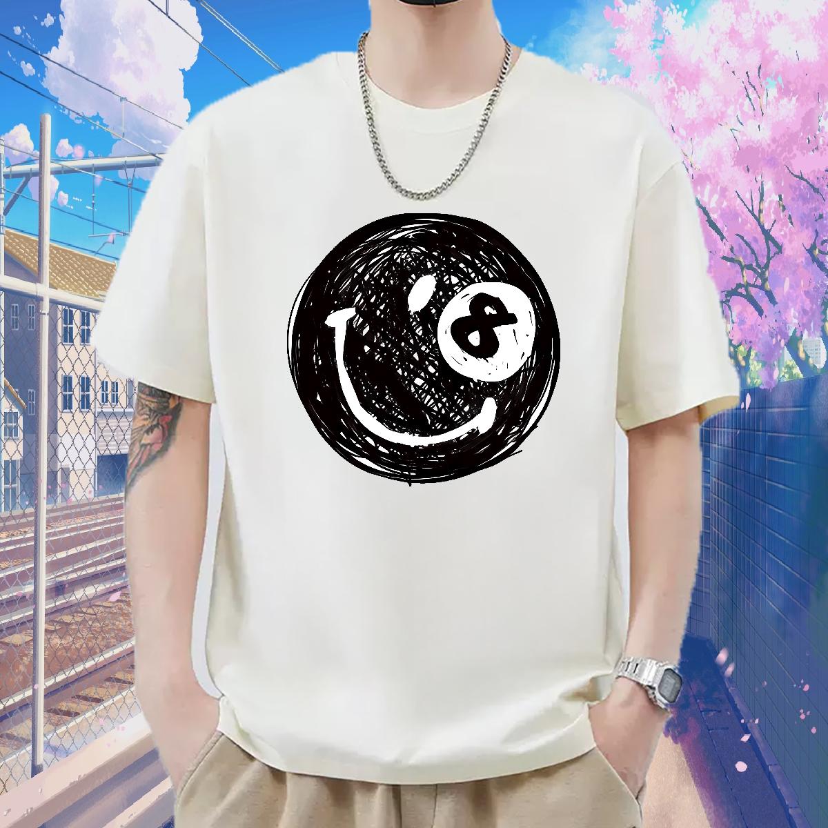 Brand Men Tees Crew Neck Cotton High Street Hip Hop T-Shirts White Plus Size Classic Casual Tees Shirts