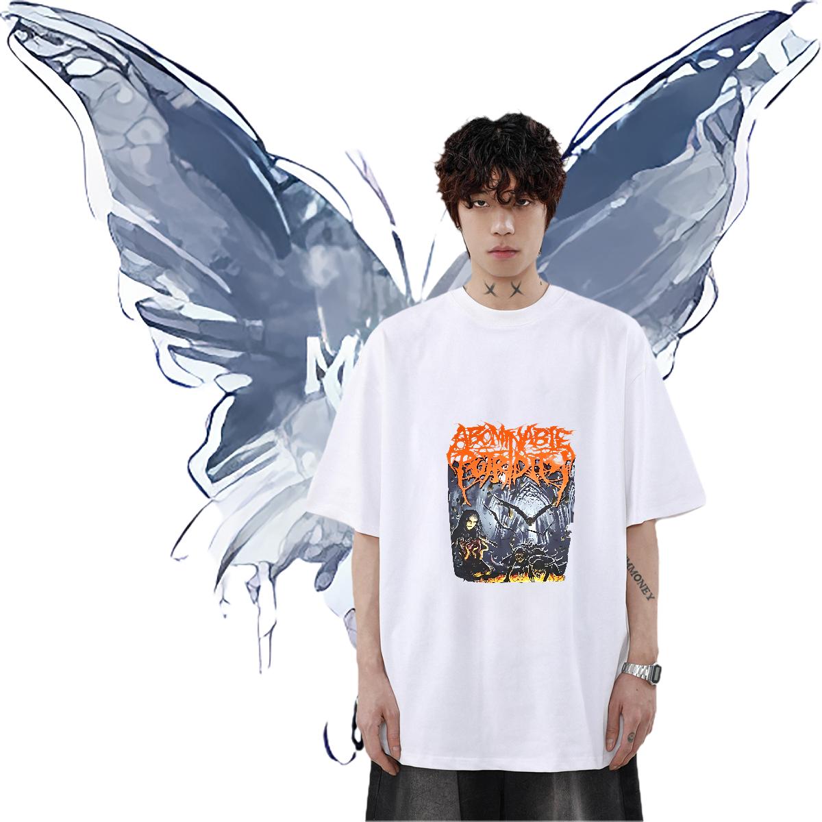 Fashion Man T Shirts Skull Men Tees Street Casual 180g Cotton Soft Tshirts