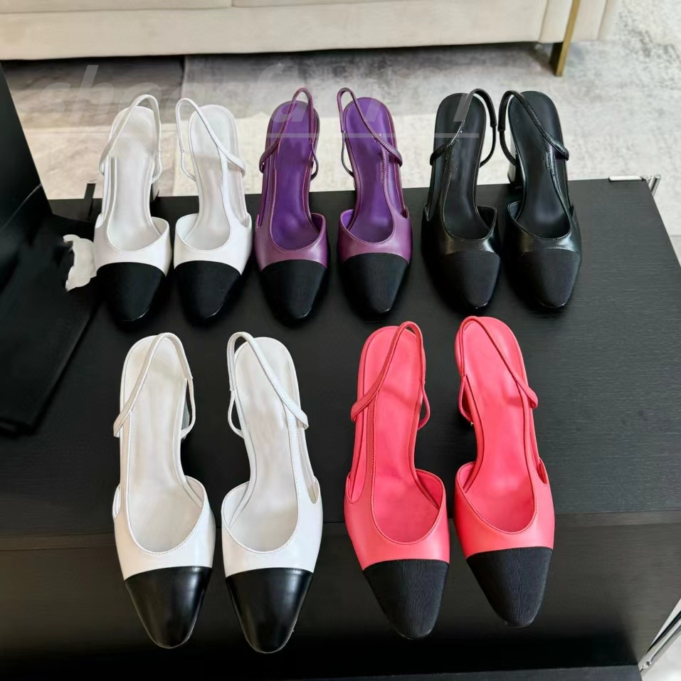 New Platform designer sandals Classic High Quity Leather sole 9cm Womens wedding dress shoes summer thick heels round head slides 100% cowhide large size sandal box