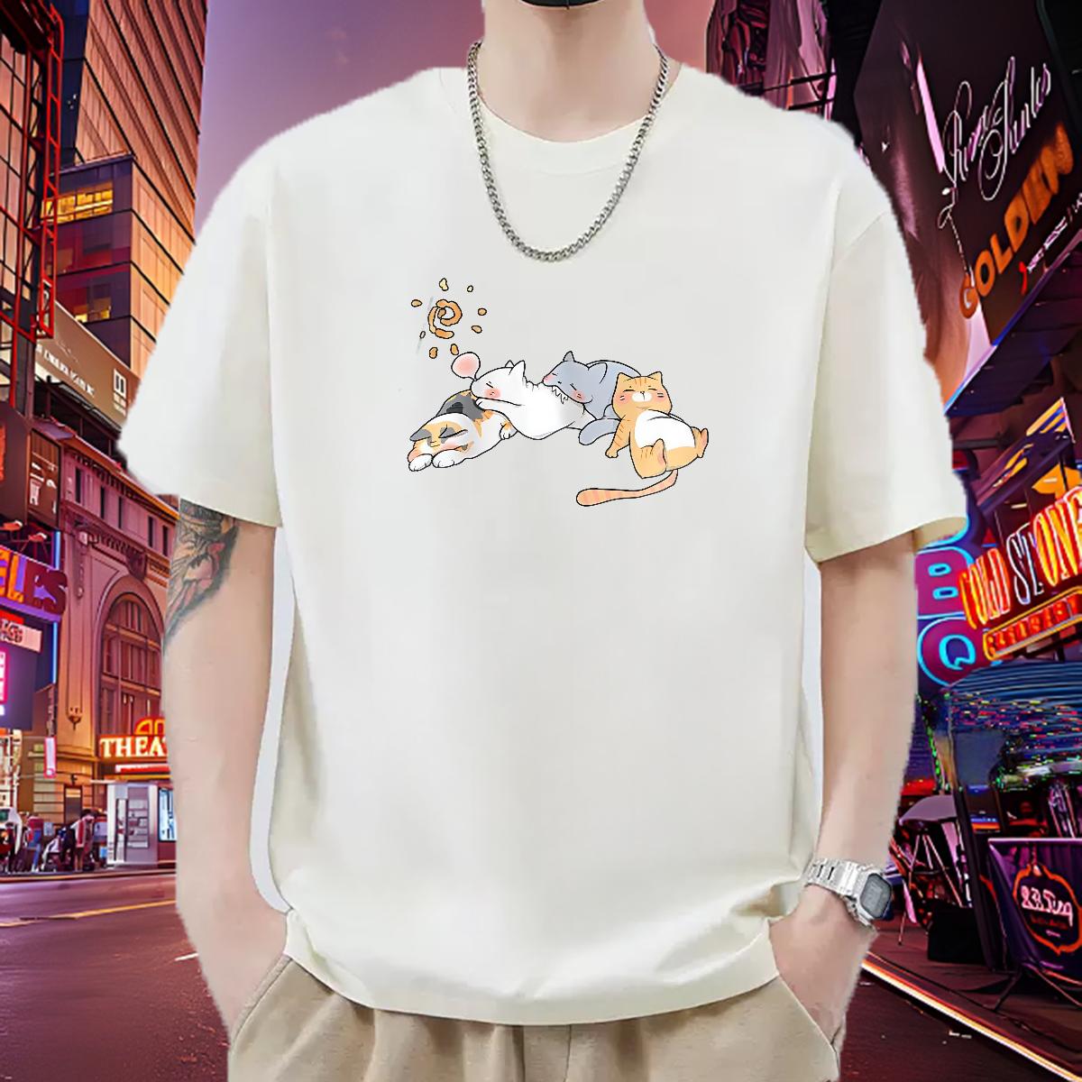 High Quality T-Shirts for Men Outdoor Cotton O Neck Short Sleeves Men Tees Designer Fashion Anime Tops Tees