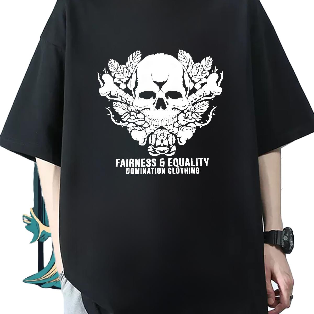 Loose Fit T-Shirts Beach Breathable Short Sleeve Mens Tshirts Fashion New Anime Print Clothings
