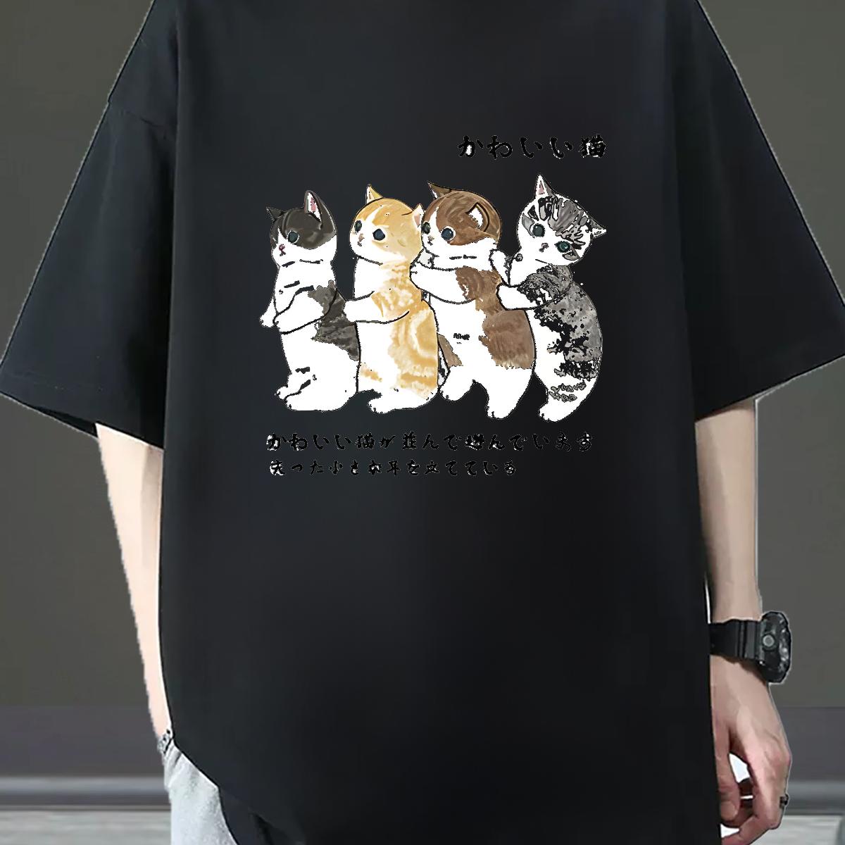 Classic T-Shirts for Men High Street Hip Hop Breathable Crew Neck Cotton Couples T Shirts Brand Black Oversized Tops Tees