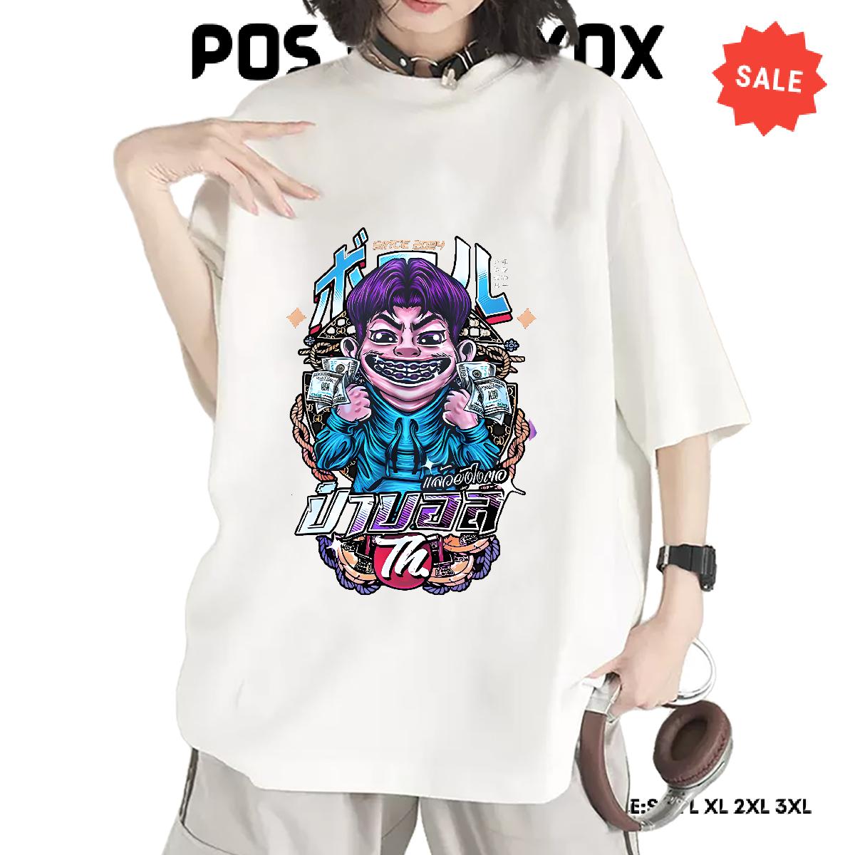 Fashion Casual Womens T Shirts O-Neck Short Sleeve Cotton Cartoon Print Tops Spring Summer Brand Tshirt for Man Woman