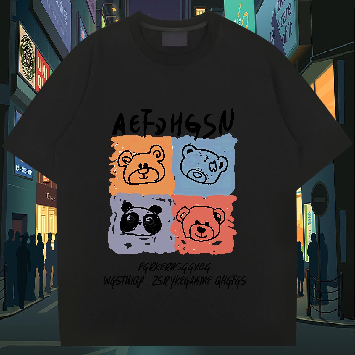 Cool Design Mens Tshirts Round Neck Short Sleeve Street wear Hip Hop T shirt Anime Print Customized Tops Tees