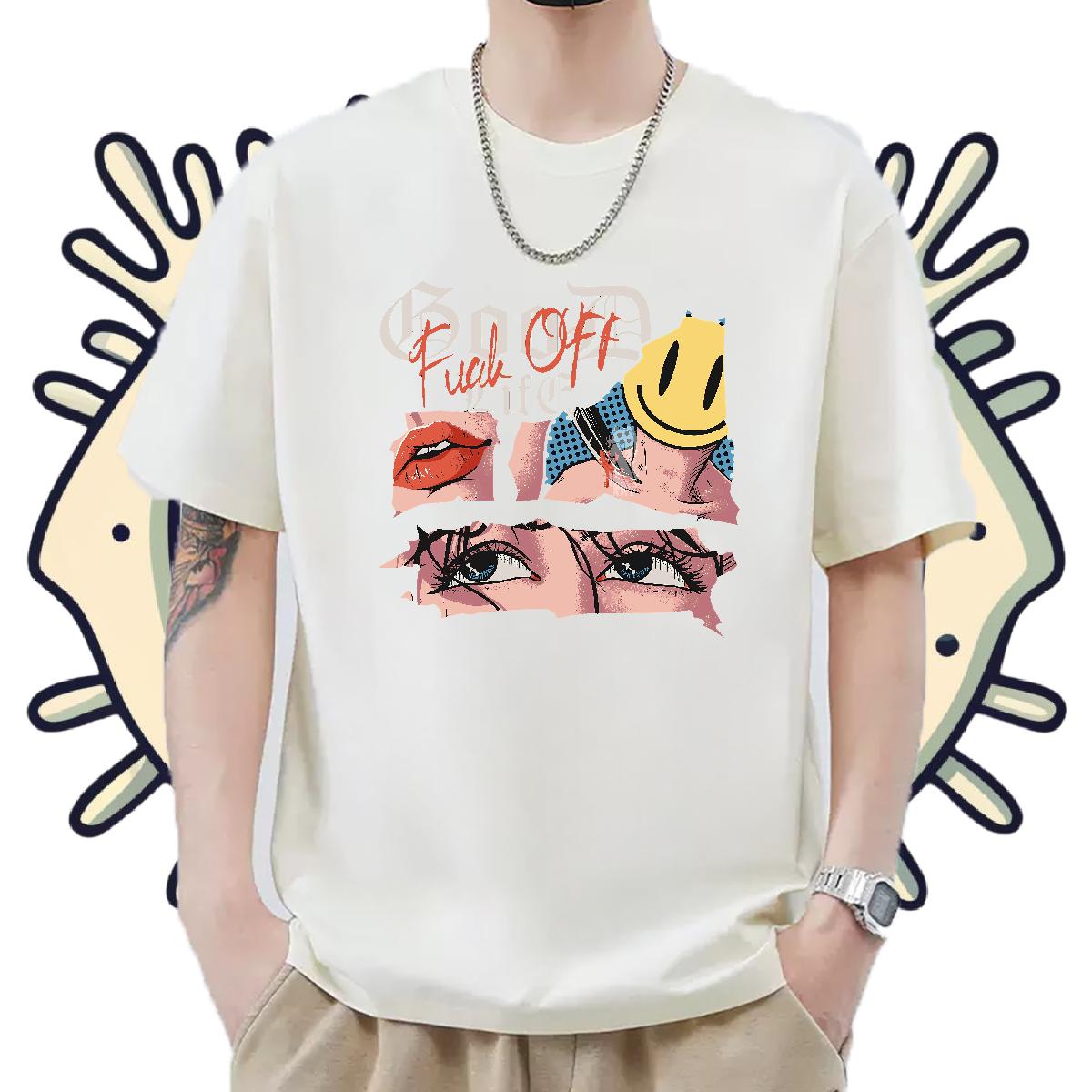 Cool Design T shirt High Street Hip Hop Round Neck Short Sleeve Men Tshirts Classic Custom Tee Shirt