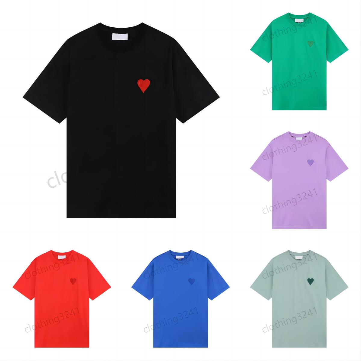 Fashion high quality tshirt 100% cotton Mens T Shirt Women Designer T Shirt paris Fashion Love Embroidered Macaron Casual short sleeve clothing EU/US size S-XL