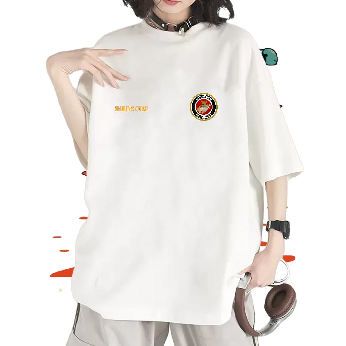 New Arrival Women T Shirts Breathable Crew Neck Sport Woman Tshirt Cartoon Print Loose fit Polos