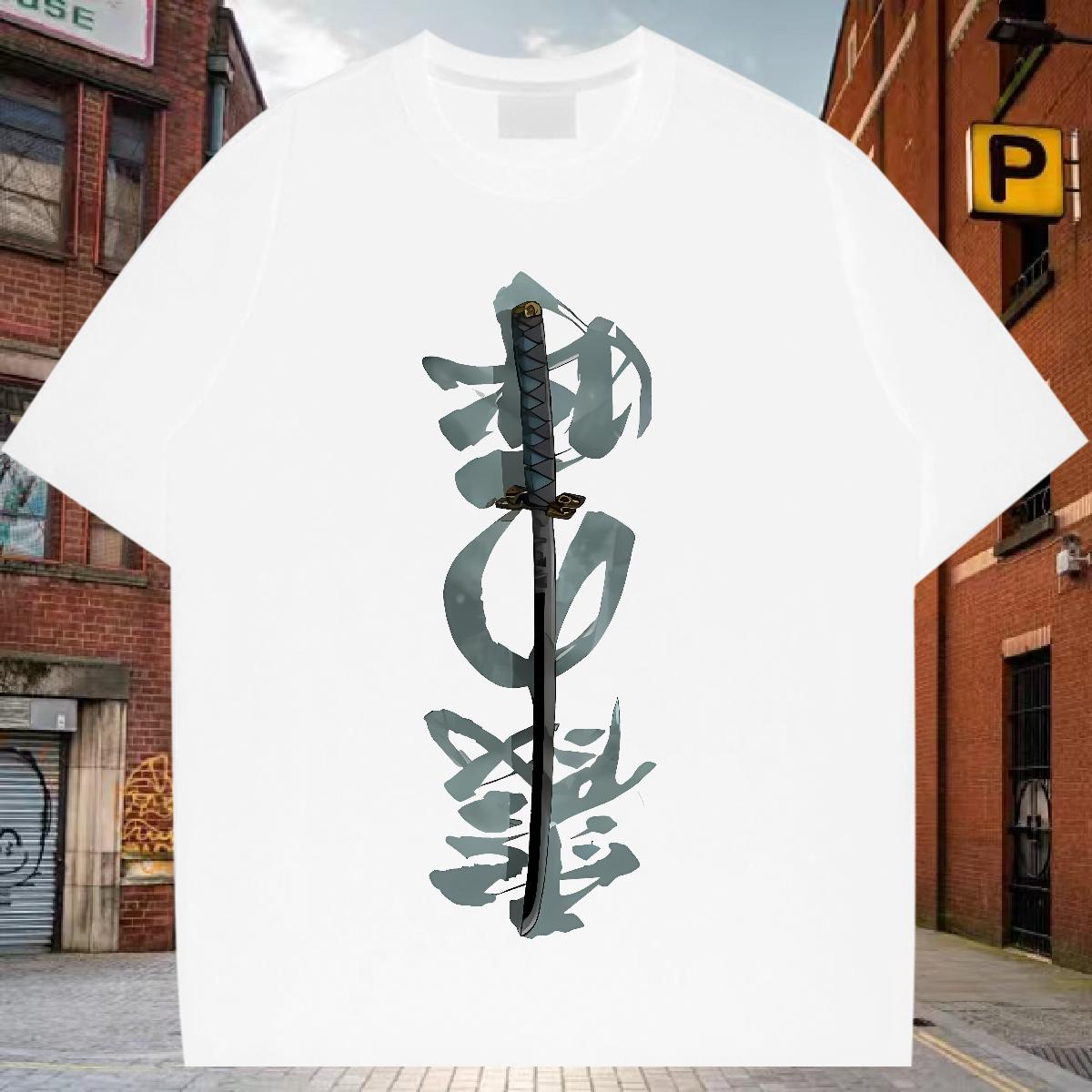 Loose Fit Mens T Shirts Street Casual Crew Neck Cotton Breathable Tshirts 2024 Summer Custom Anime Tops Shirt