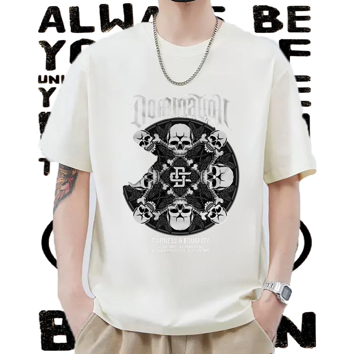 5A Mens T Shirts Street wear Hip Hop Breathable Crew Neck Cotton Mens Tshirts 2024 New Floral Print Top Tees