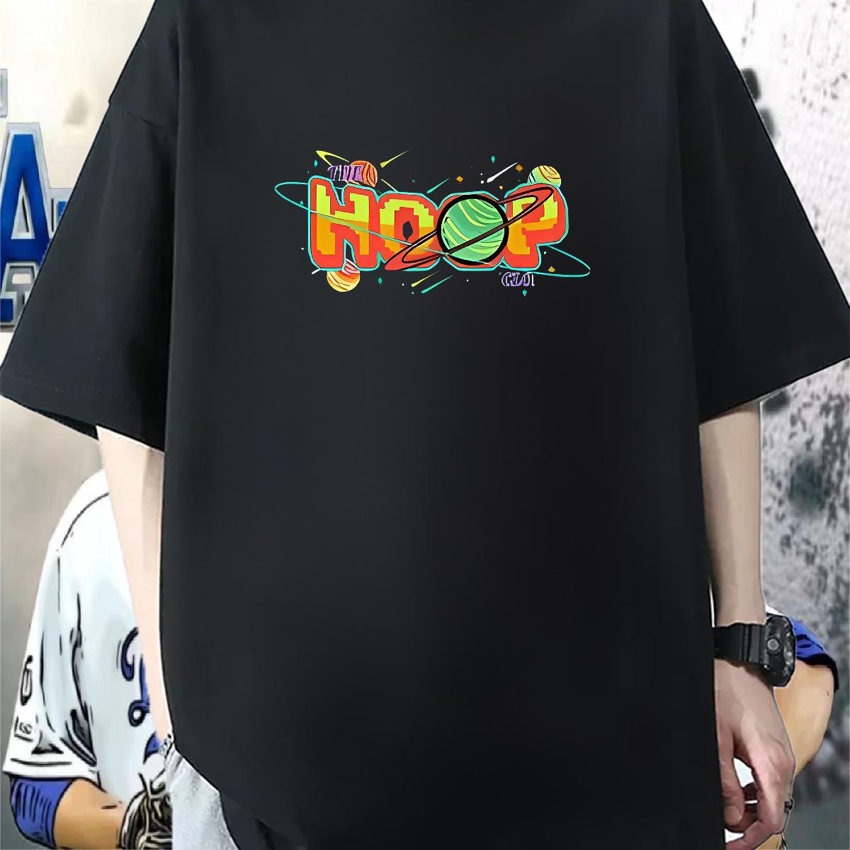 Loose Mens T Shirts High Street Hip Hop Cotton O Neck Short Sleeves Tshirts Custom Custom Print Oversized Tee Shirt