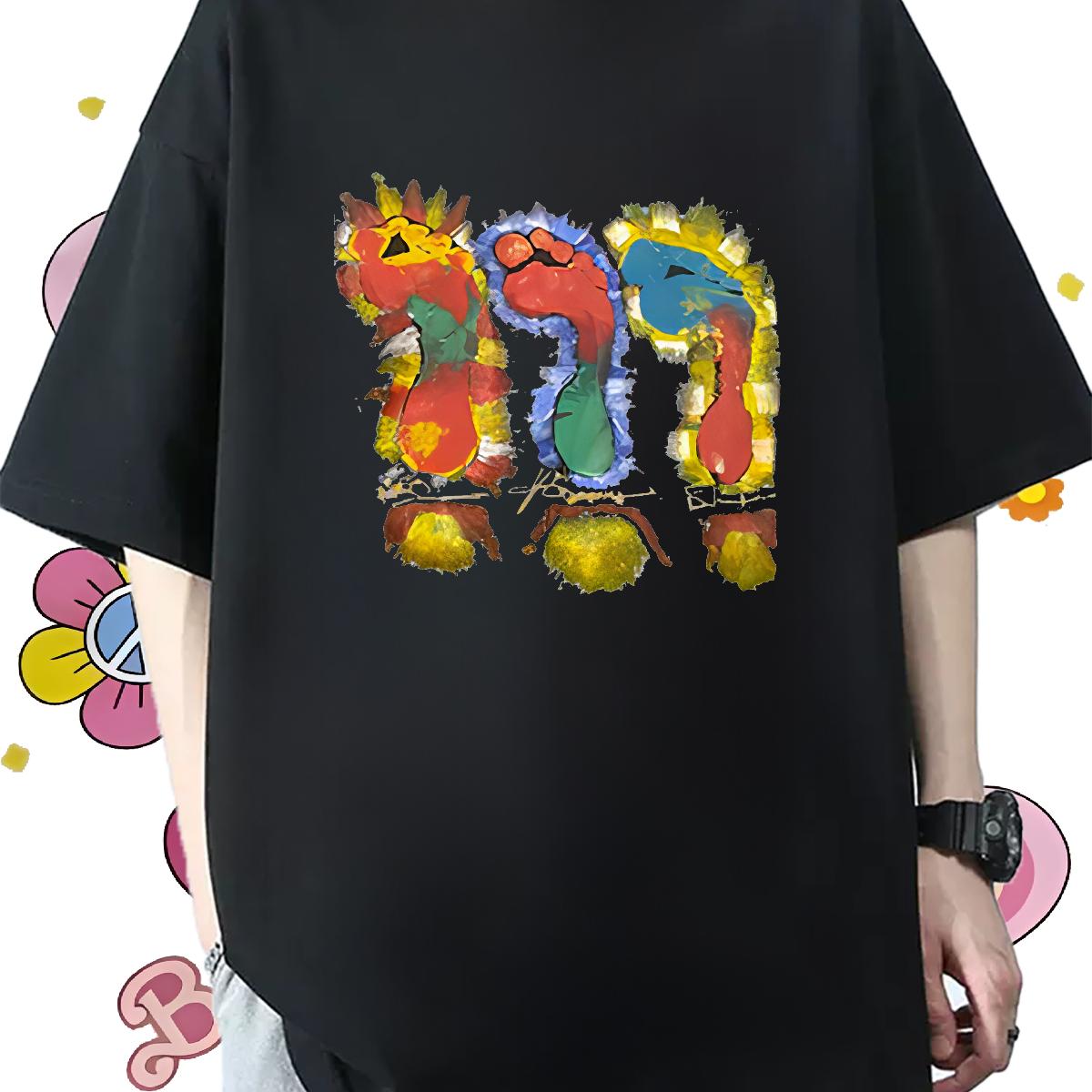 Custom T-Shirts for Men DIY Logo Street wear Hip Hop Tshirts Round Neck Short Sleeve Loose Fit