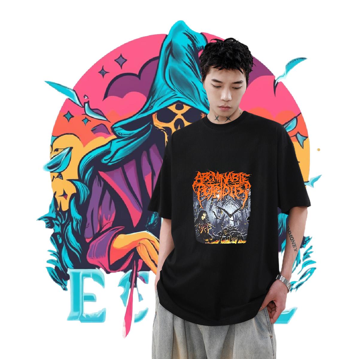 Fashion New T shirt DIY Logo Hip Hop Men Clothes T-Shirt Crew Neck Cotton Breathable Comfortable