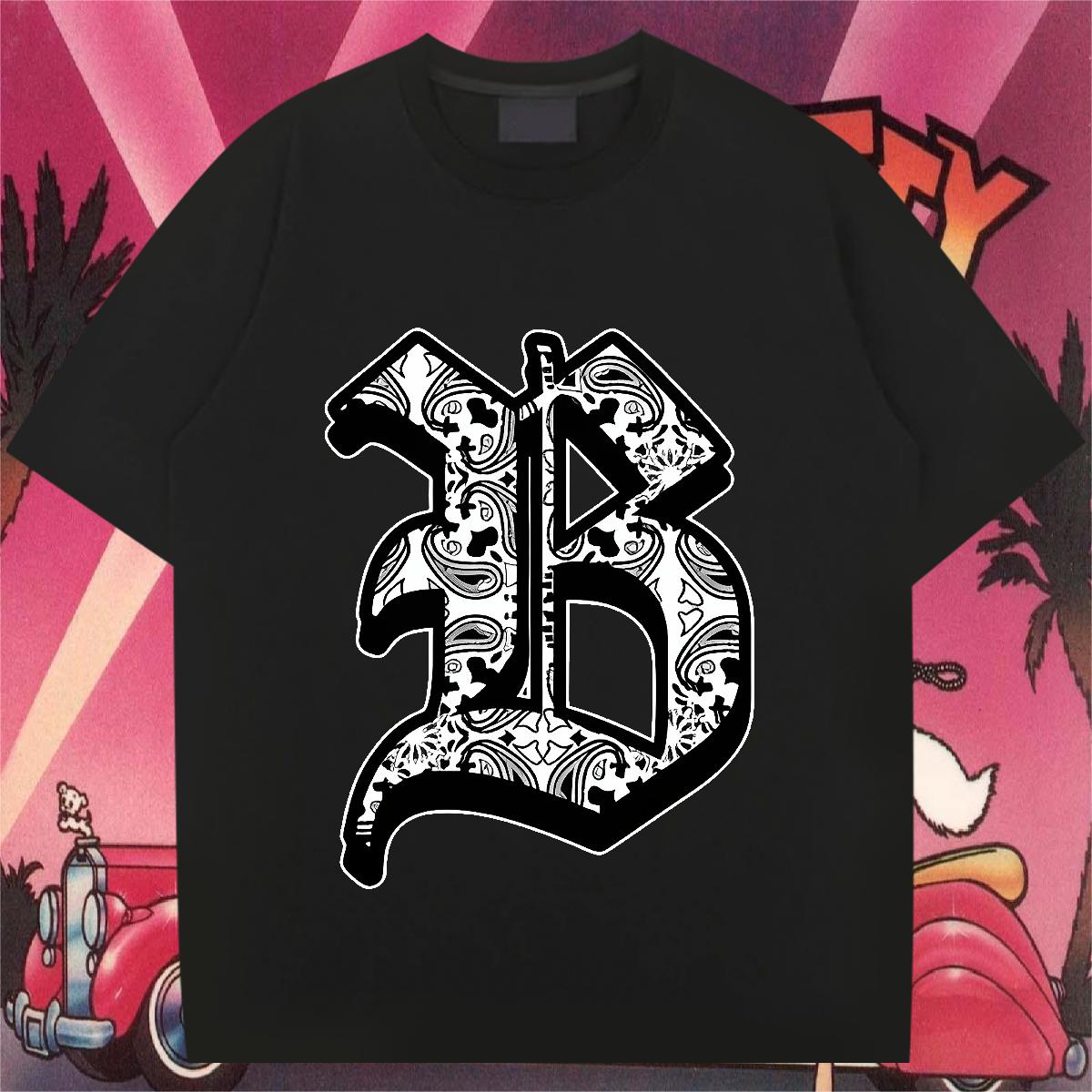 Classic Casual T-Shirts White Plus Size Anime Printing Street Men Tshirts Crew Neck Cotton Breathable Loose