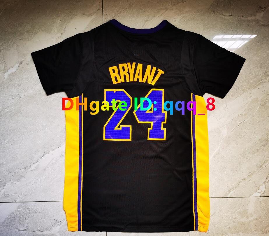 8 24 Bryant lakerjersey Basketball Jersey basket maillot Bean The Black Mamba flyingwarrior Mens TShirt Purple Black Yellow 2001 200