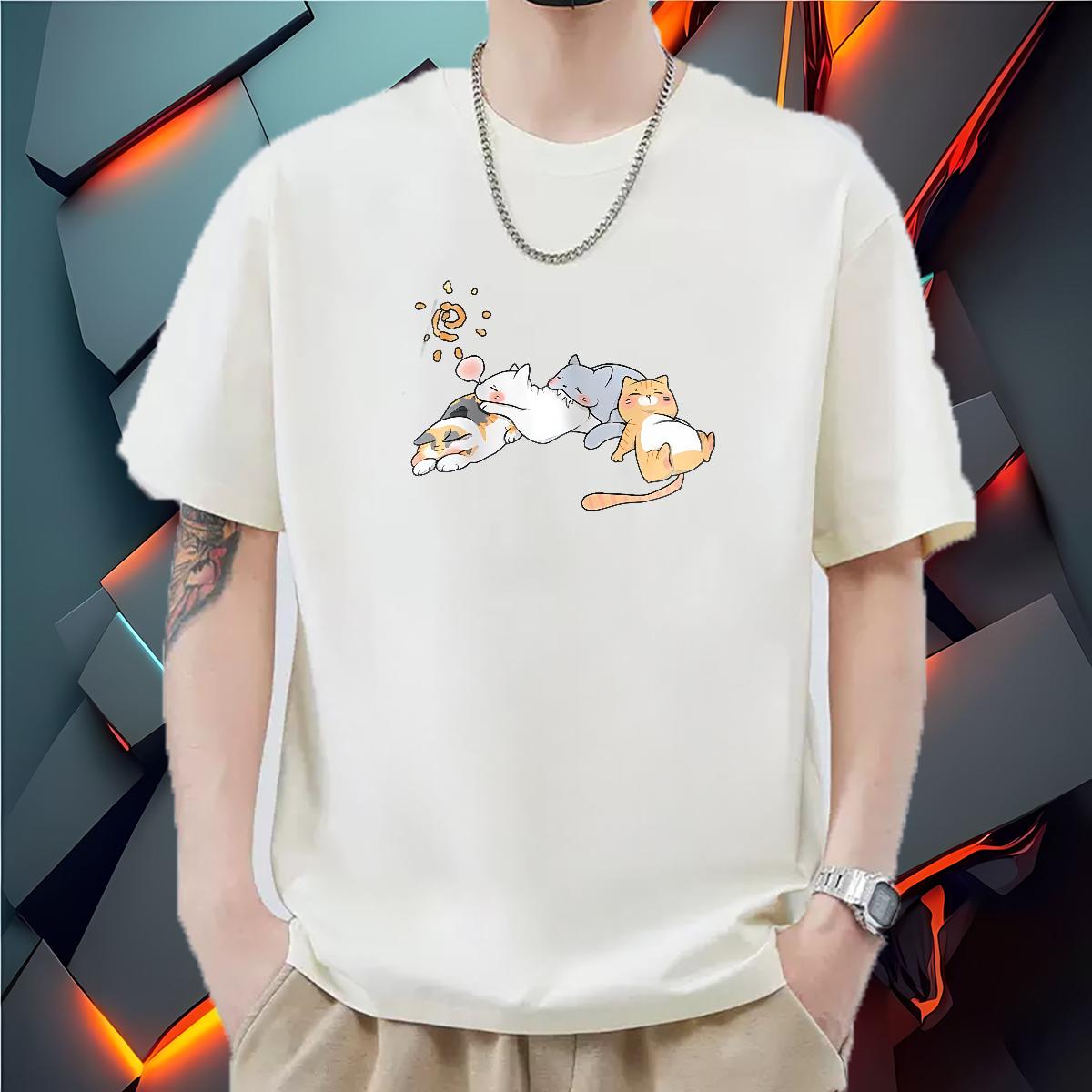 Fashion New T-Shirts for Men Skull Mens Tshirts Casual Beach Crew Neck Cotton Breathable Classic Clothes