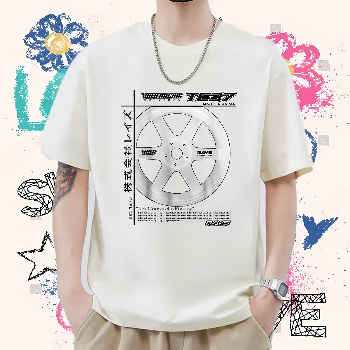 New T-Shirts Customized Print Hip Hop Couples T Shirts Breathable Crew Neck Loose Fit