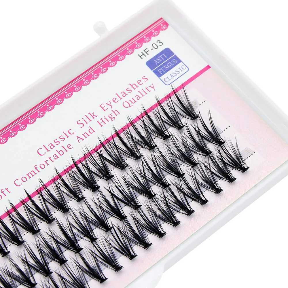 Moonlily 60pcs Silk Makeup Individual Mink EyeLashes 3D Volume Grafting Fake False Black Cluster Eyelash Extensions Lash BuncheCL240713